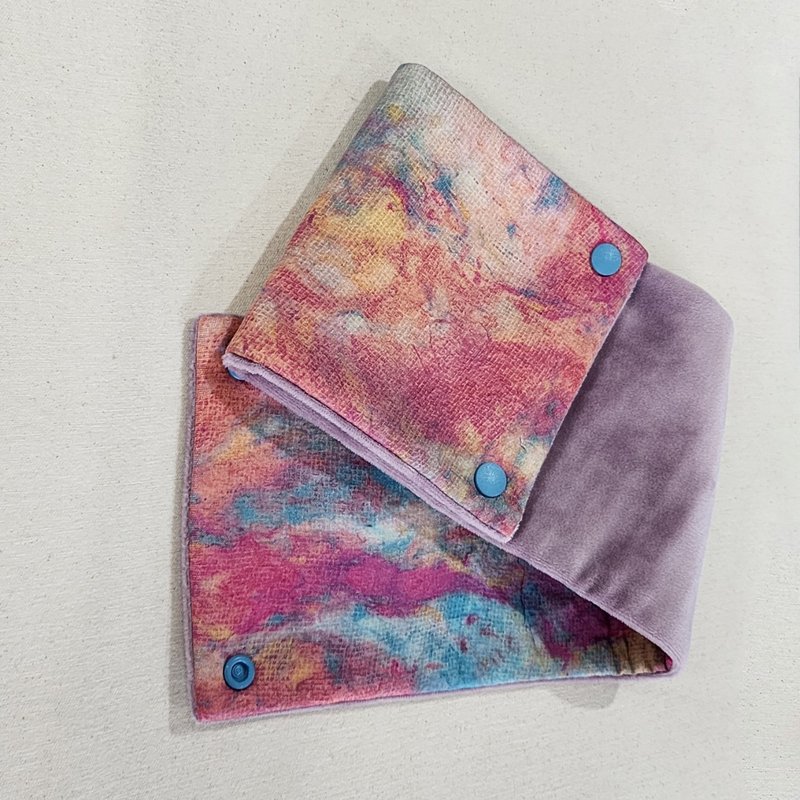 五彩-脖围 围脖(环保数位印花) - 围巾/披肩 - 棉．麻 蓝色