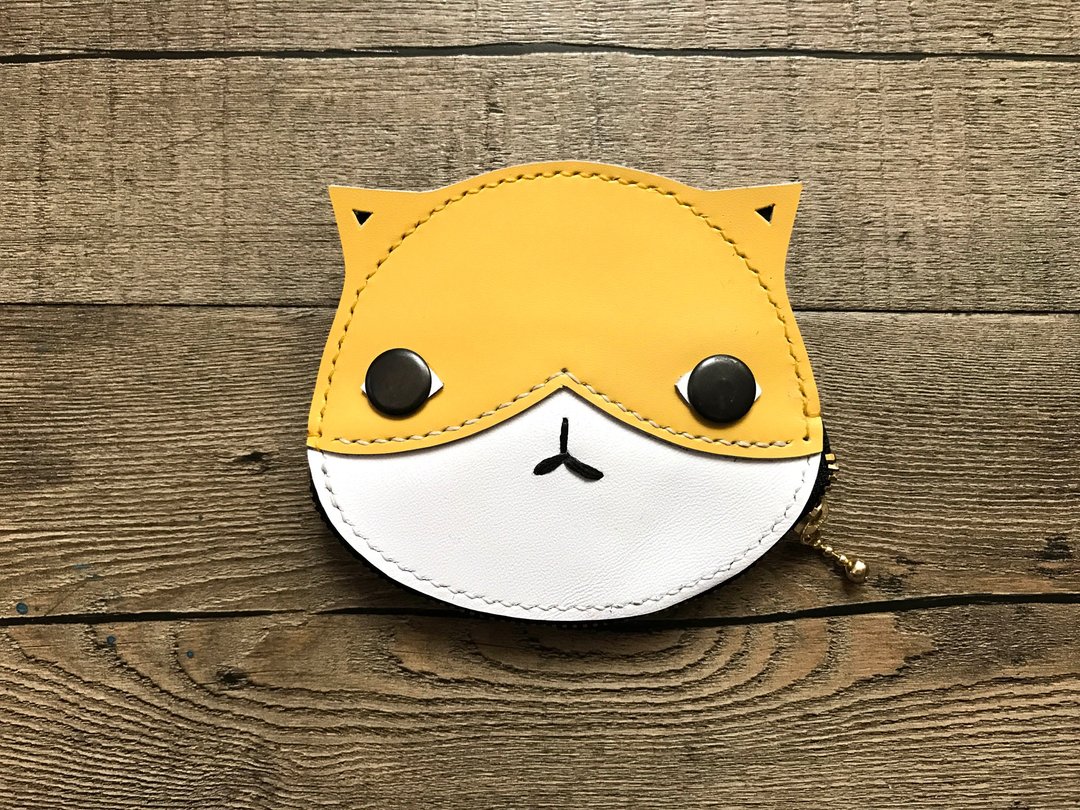 POPO│小黄猫│轻巧钱包│真皮革 - 零钱包 - 真皮 黄色