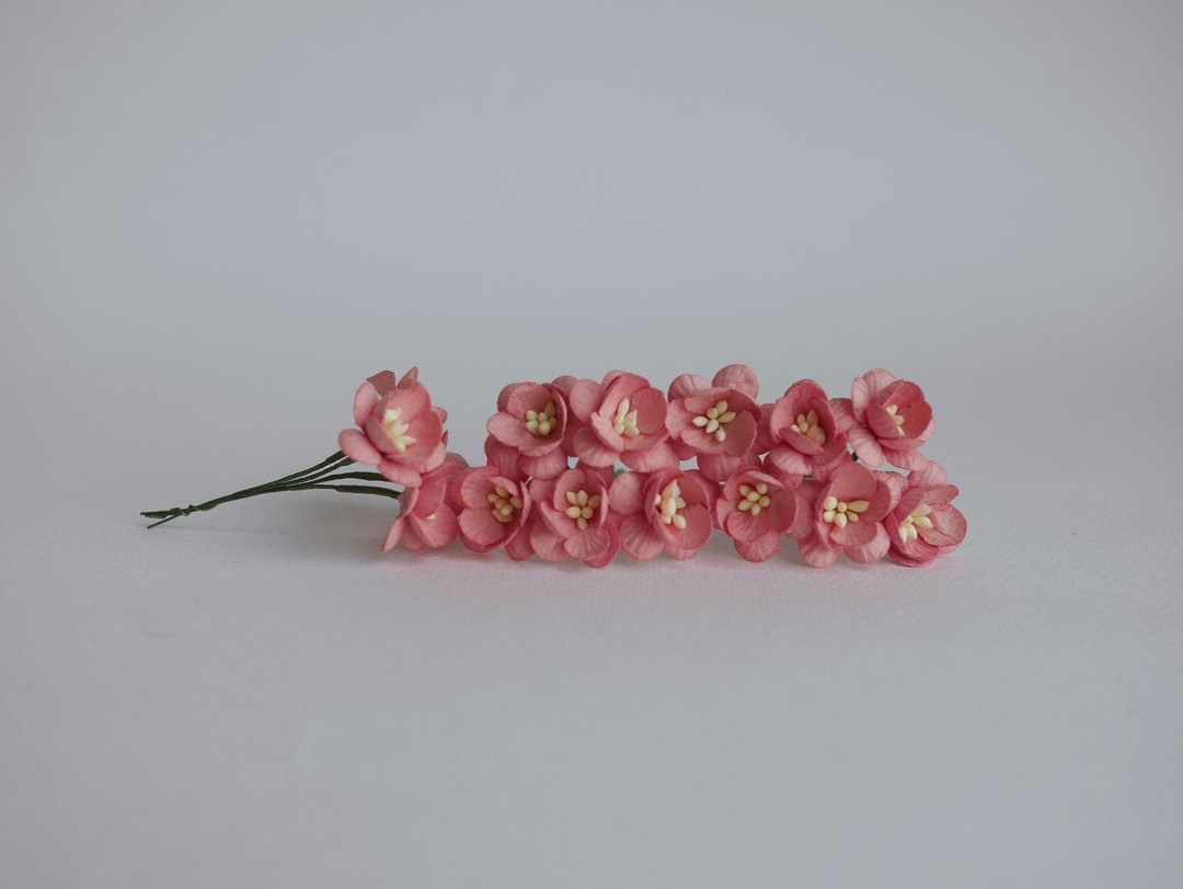 纸花 50 件 尺寸 2.5 厘米。DIY 材料 樱花，桜，珊瑚色。 - 木工/竹艺/纸艺 - 纸 粉红色