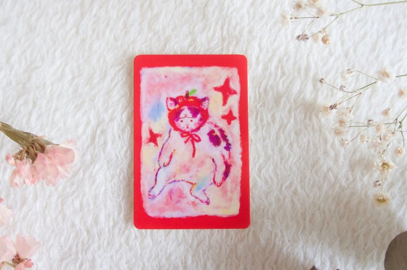 苹果猫贴纸 - 贴纸 - 纸 红色