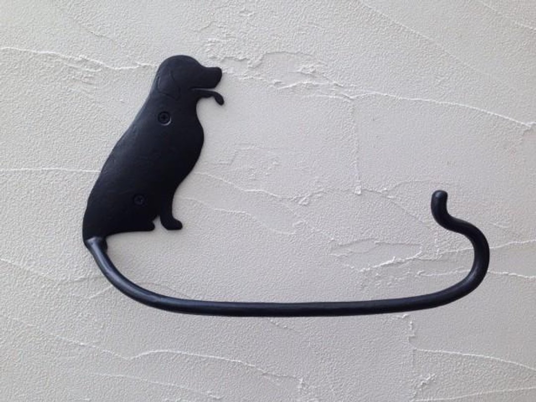 Golden retriever towel hanger - 衣架/挂勾 - 其他金属 黑色