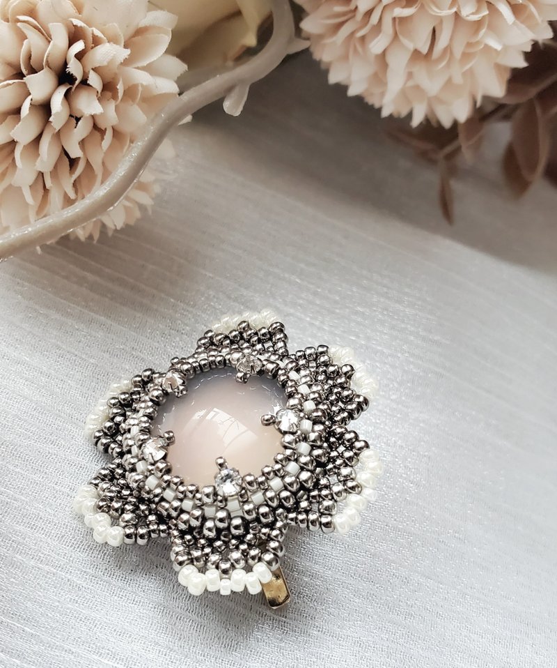 花事 马尾扣玛瑙发饰 - 发饰 - 其他材质 银色