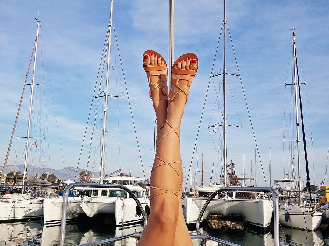 Genuine Leather Gladiator Sandals, Laces Sandals, Greek Sandals, Spartan Sandals - 男女凉鞋 - 真皮 咖啡色