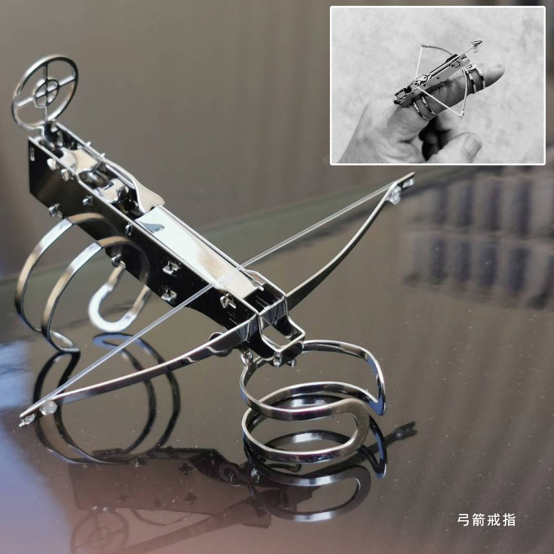 预购商品-薄刚疗愈玩具戒指-达文西十字弓 完成呈现十字弓结构 - 戒指 - 不锈钢 银色
