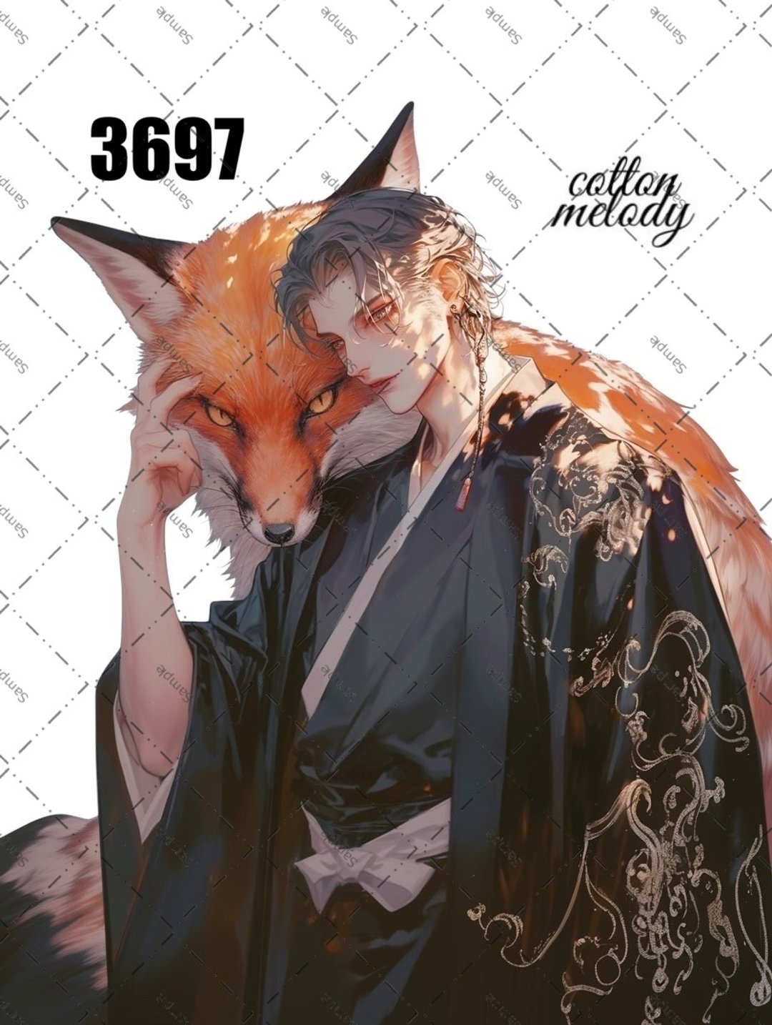 original sticker no.3697 人物贴纸 原创贴纸 原创人物贴纸 装饰贴纸 cotton melody - 贴纸 - 纸 