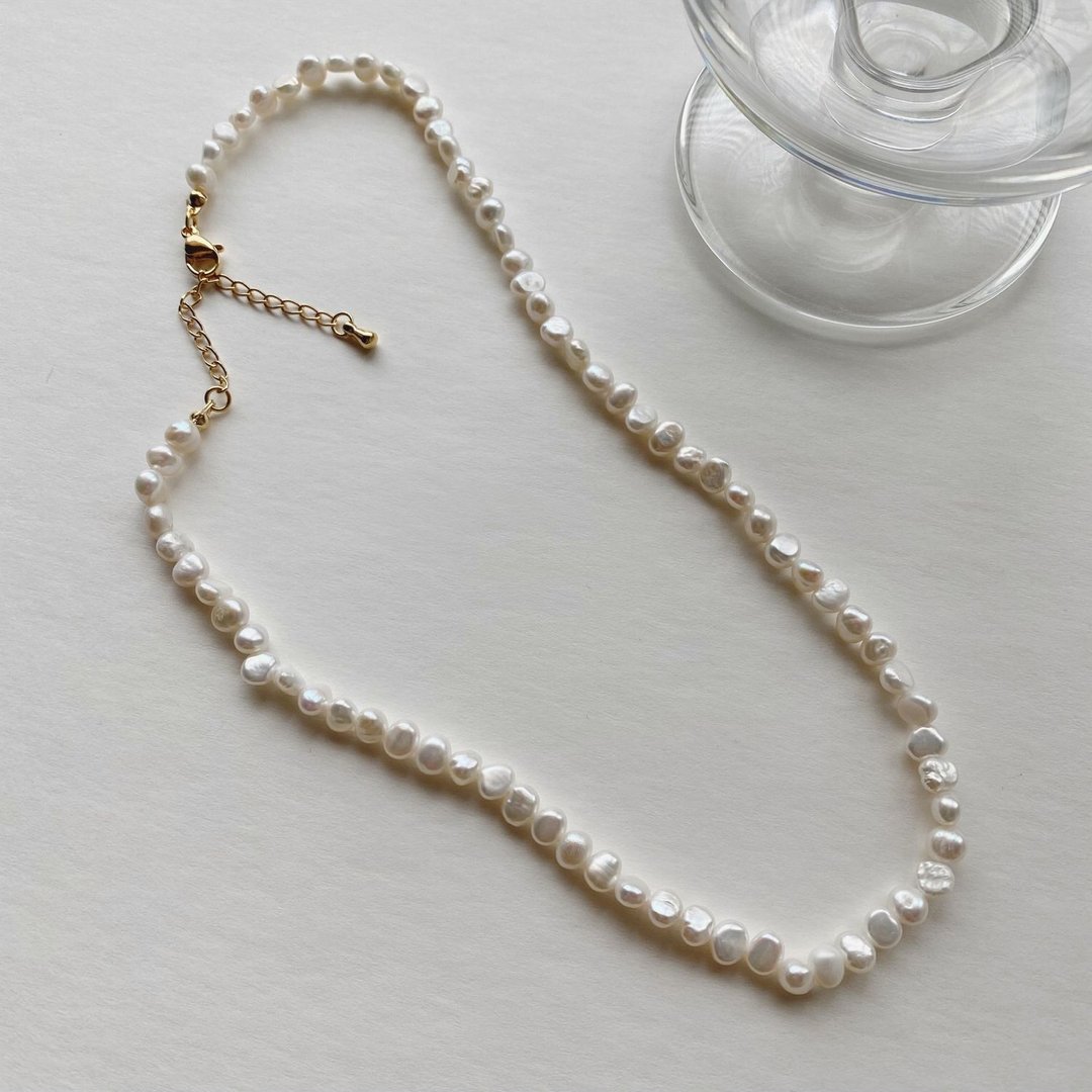 (4mm圆)天然淡水珍珠锁骨项链 Dear Darling Pearls Necklace - 项链 - 珍珠 白色
