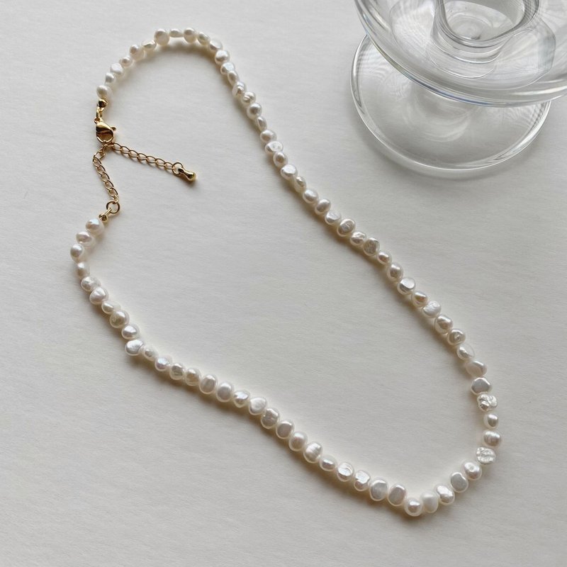 (4mm圆)天然淡水珍珠锁骨项链 Dear Darling Pearls Necklace - 项链 - 珍珠 白色