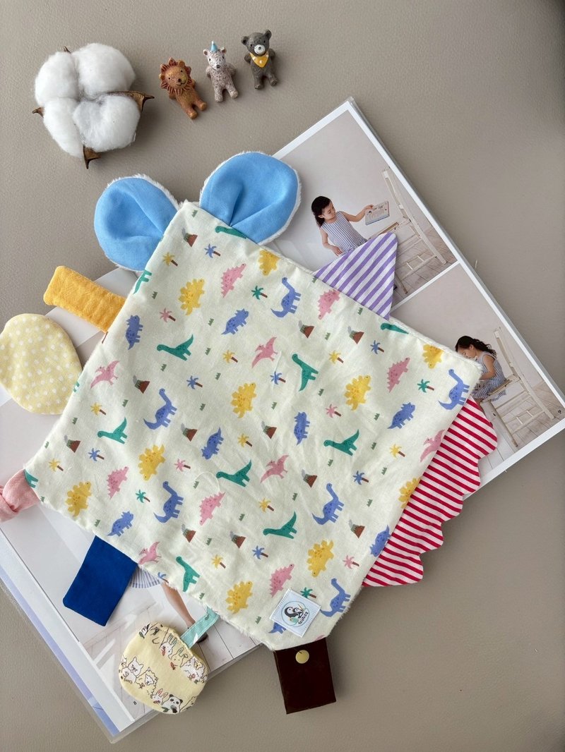 宝宝多功能安抚巾 彩色小恐龙 口水巾 新生礼 - 玩具/玩偶 - 棉．麻 多色
