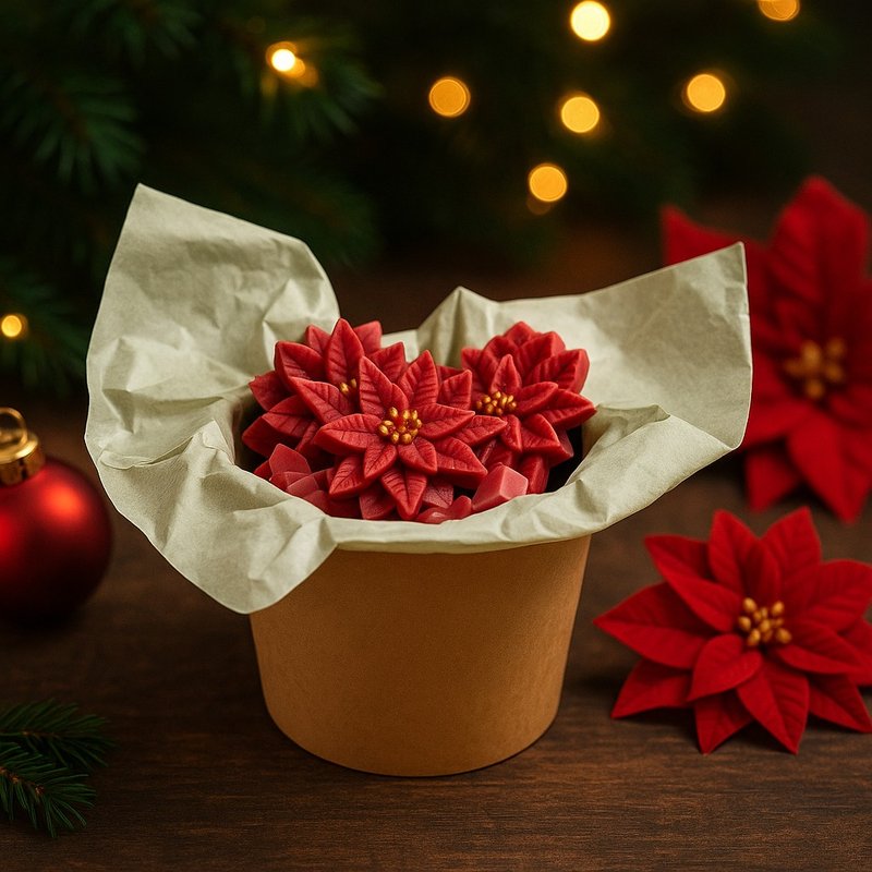 香氛蜡块 - 节庆之花 - 蜡烛/烛台 - 蜡 红色