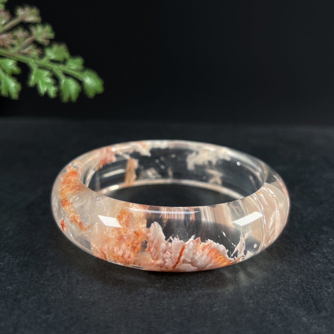 超稀有玻璃体雪花幽灵水晶手镯49MM 冰透星光水晶手环 晶莹 灵秀 - 手链/手环 - 水晶 