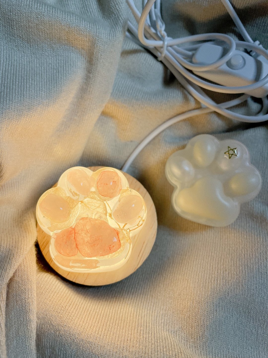猫掌小夜灯 滴胶小夜灯 水晶猫掌小夜灯 - 灯具/灯饰 - 树脂 