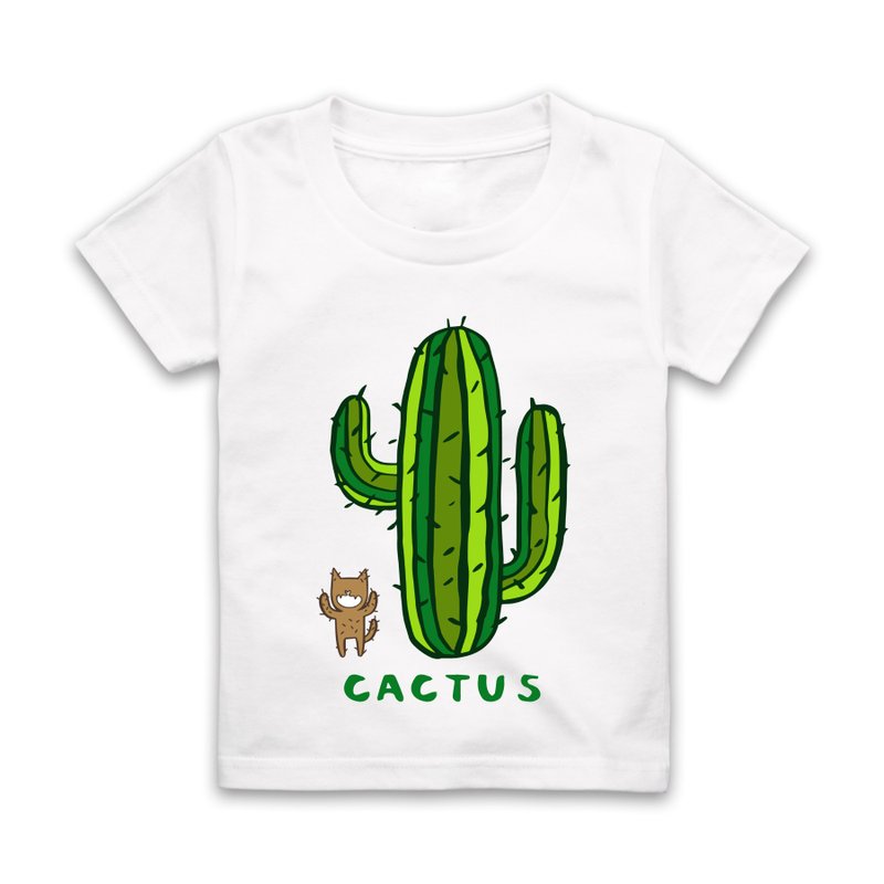 字母C-CACTUS短袖T恤-白 - 童装上衣 - 棉 白色