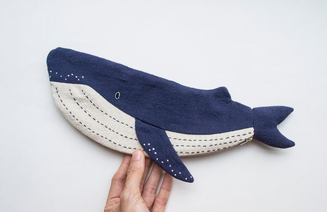 鲸鱼 Whale 旅行餐具收纳袋 - 海军蓝 - 其他 - 棉 多色