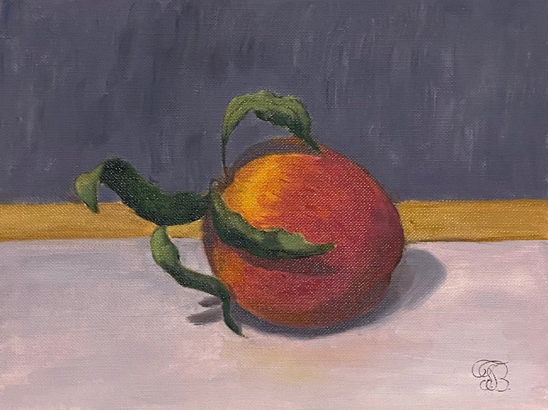原创小幅桃红油画，静物 15 x 20 厘米 - 墙贴/壁贴 - 纸 橘色