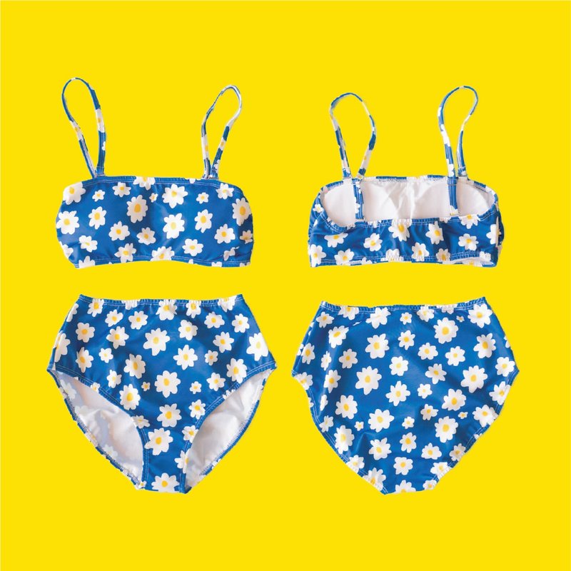 SWIMWEAR  TWO PIECES - HIGH WAIST /  DAISY PATTERN - 其他 - 其他材质 蓝色