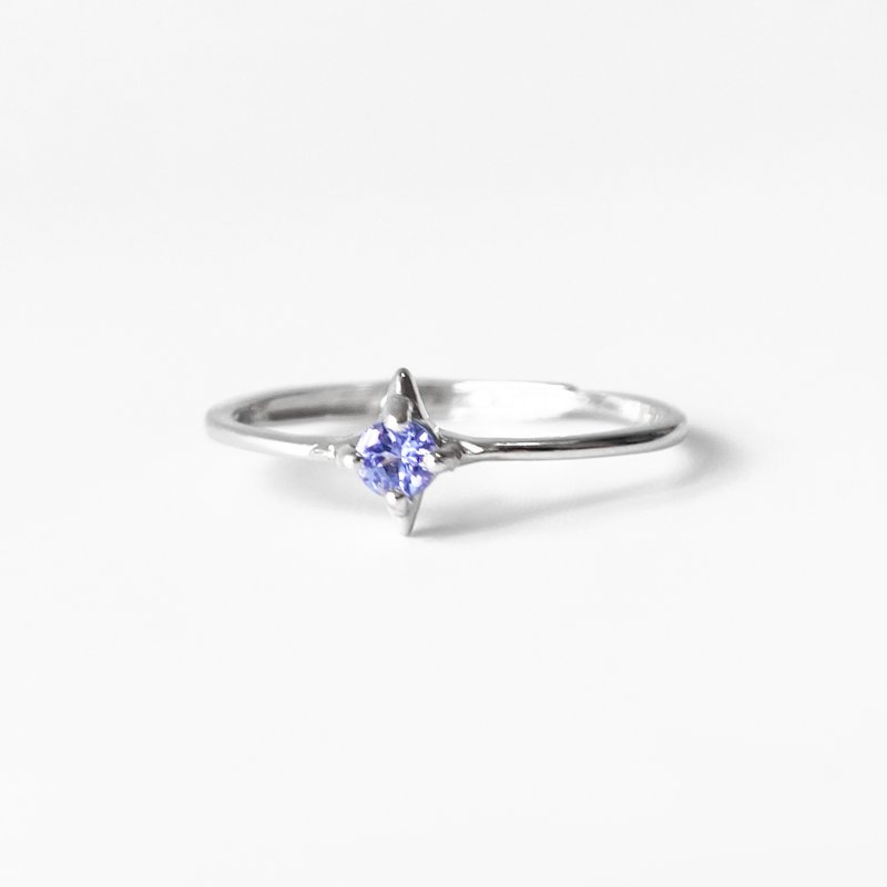 2件85折 | 坦桑尼亚坦桑石纯银戒指 (肉眼全净) - 戒指 - 纯银 