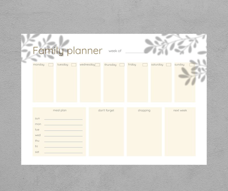 计划生育计划，可打印的每日计划模板 - 其他数码商品 - 其他材质 