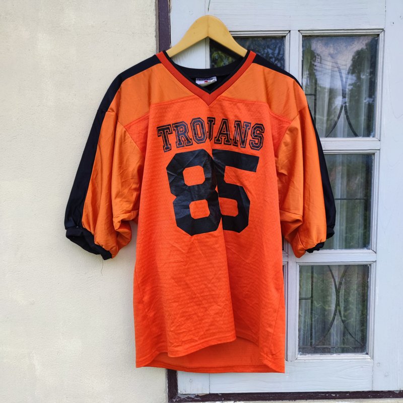 复古棒球队服 Teamwork Athletic Apparel Trojans 85 棒球球衣 - 男装上衣/T 恤 - 其他材质 橘色