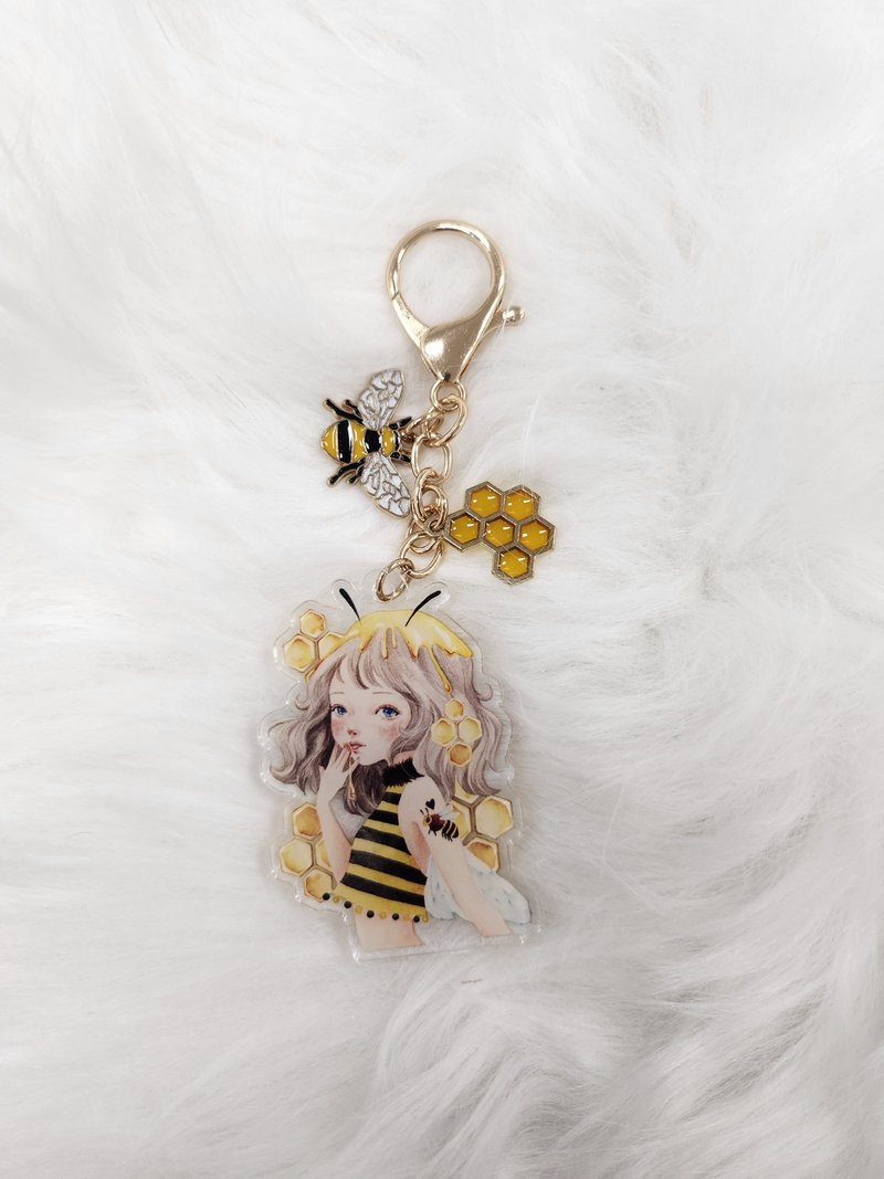 小蜜蜂钥匙圈 - 钥匙链/钥匙包 - 塑料 