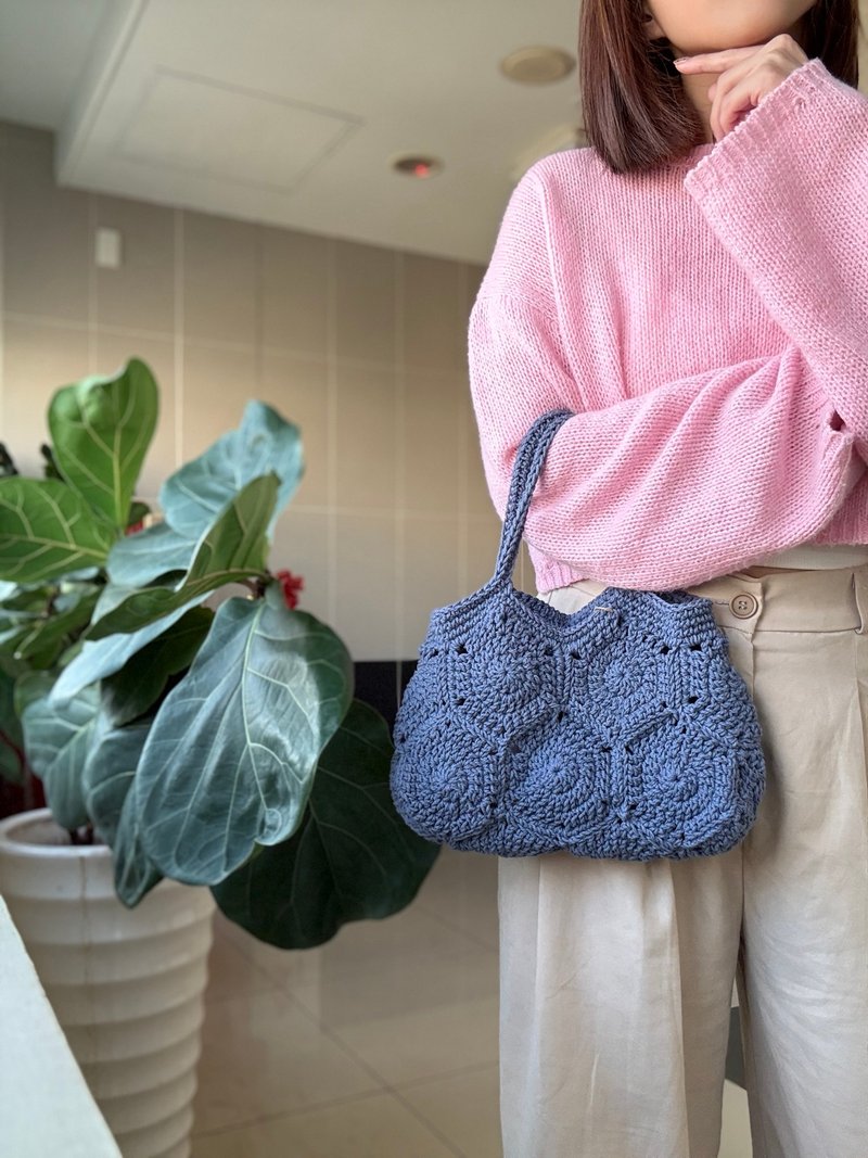 NEW! 复古花砖拼接提包 - 手提包/手提袋 - 棉．麻 卡其色