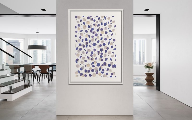 押花艺术/押花装饰/押花相框/押花礼物: 瀑布花海-皇家蓝 - 画框/相框 - 植物．花 