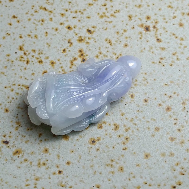 J0222天然翡翠A货 . 细糯紫罗兰白菜.发财.挂饰. - 摆饰 - 玉石 