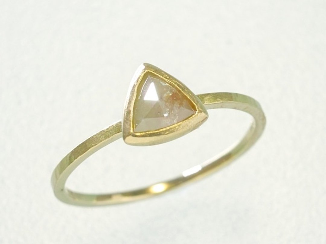 Japan Quality | 0.41ct Natural Diamond Stacking Ring Peach 14K YG - 戒指 - 其他金属 金色