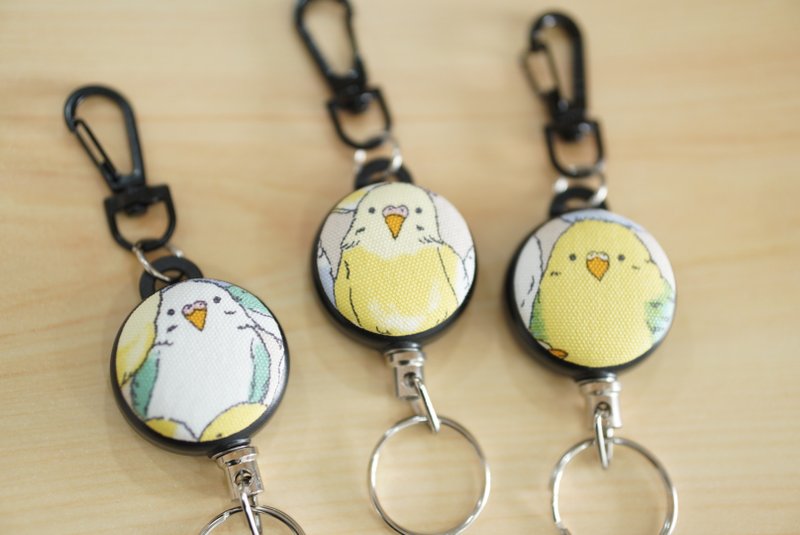 钢绳 伸缩拉拉扣/ 护士扣/ 证件扣 日系鸟儿 鹦鹉 - 钥匙链/钥匙包 - 不锈钢 多色