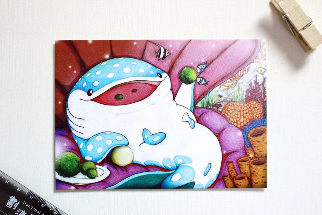 豆腐鲨点点 spot whale shark 明信片 故事画面-点点与小山丘 - 卡片/明信片 - 纸 