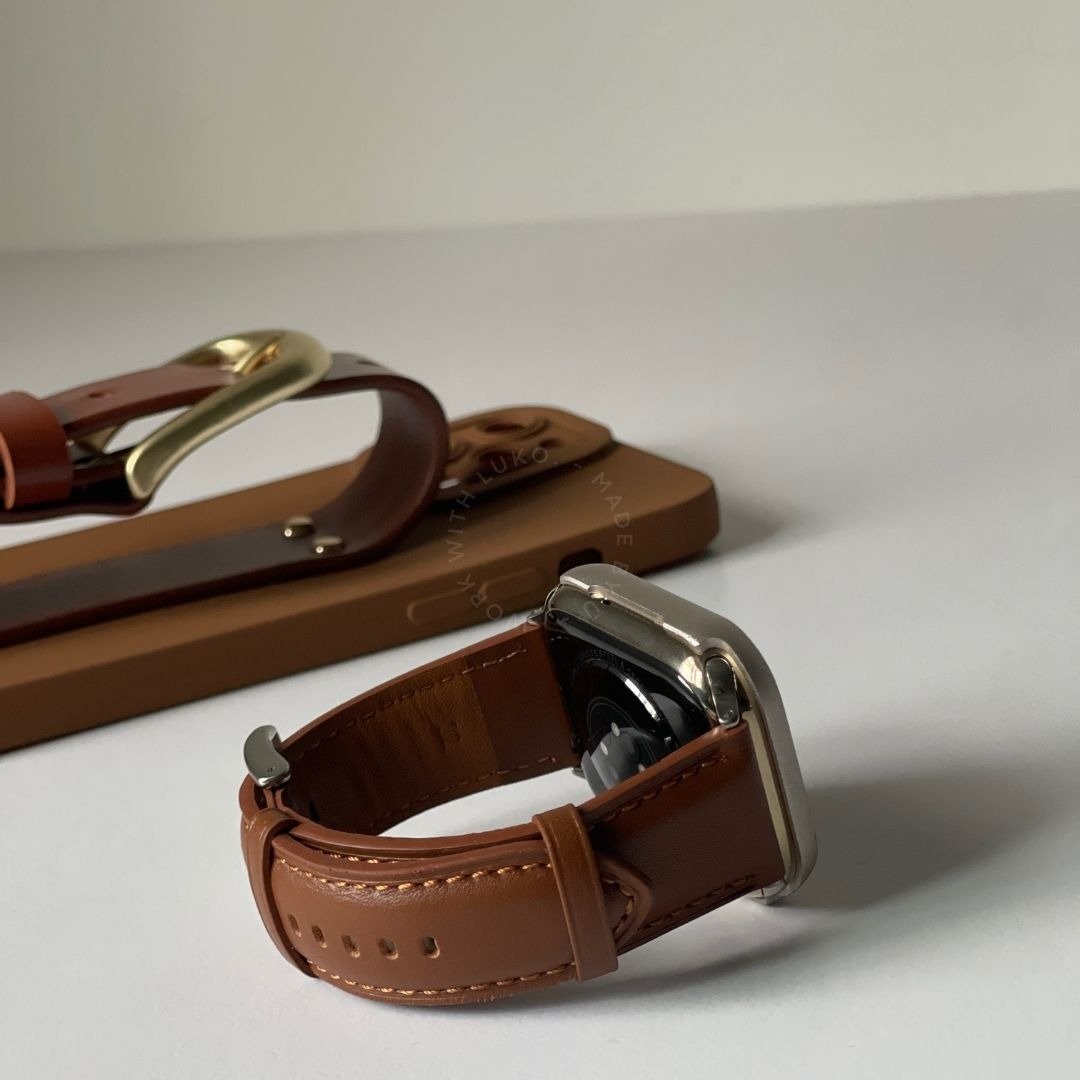 Apple Watch | 厚料质感牛皮表带 - 表带 - 不锈钢 