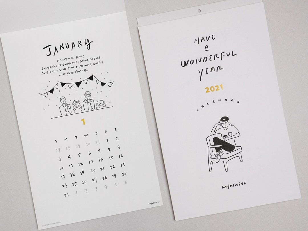 WHOSMiNG - HAVE A WONDERFUL YEAR 2021月历 - 年历/台历 - 纸 