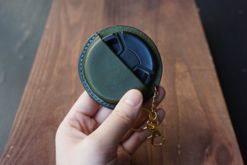 手工皮革－相机镜头盖防掉匙扣 Lens Cover Case Keychain - 相机背带/脚架 - 真皮 咖啡色