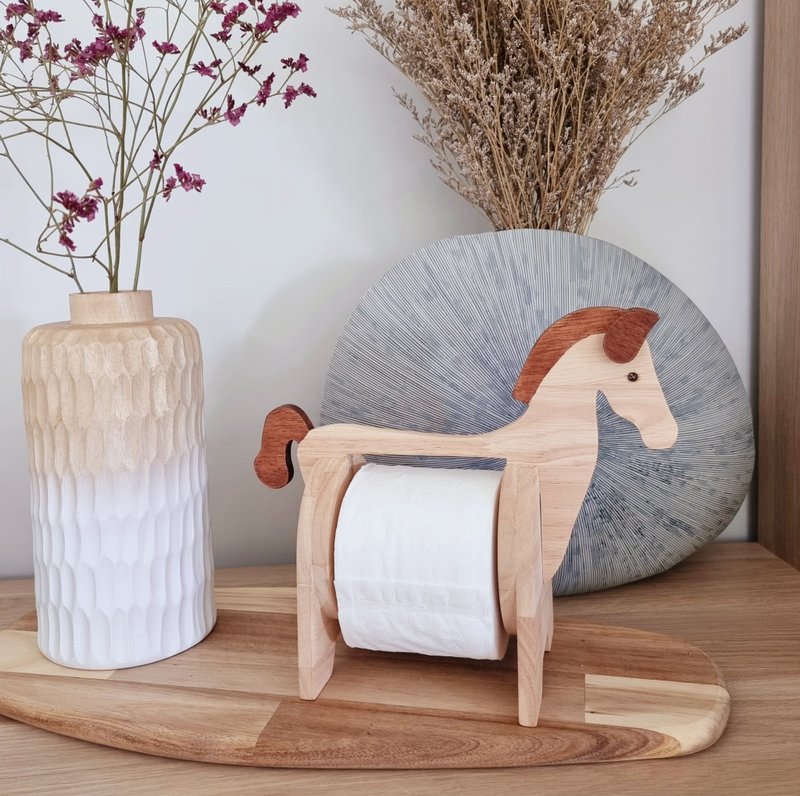 Wooden tissue paper holder in the shape of a horse - woodwork from Chiang Mai - 纸巾盒 - 木头 咖啡色
