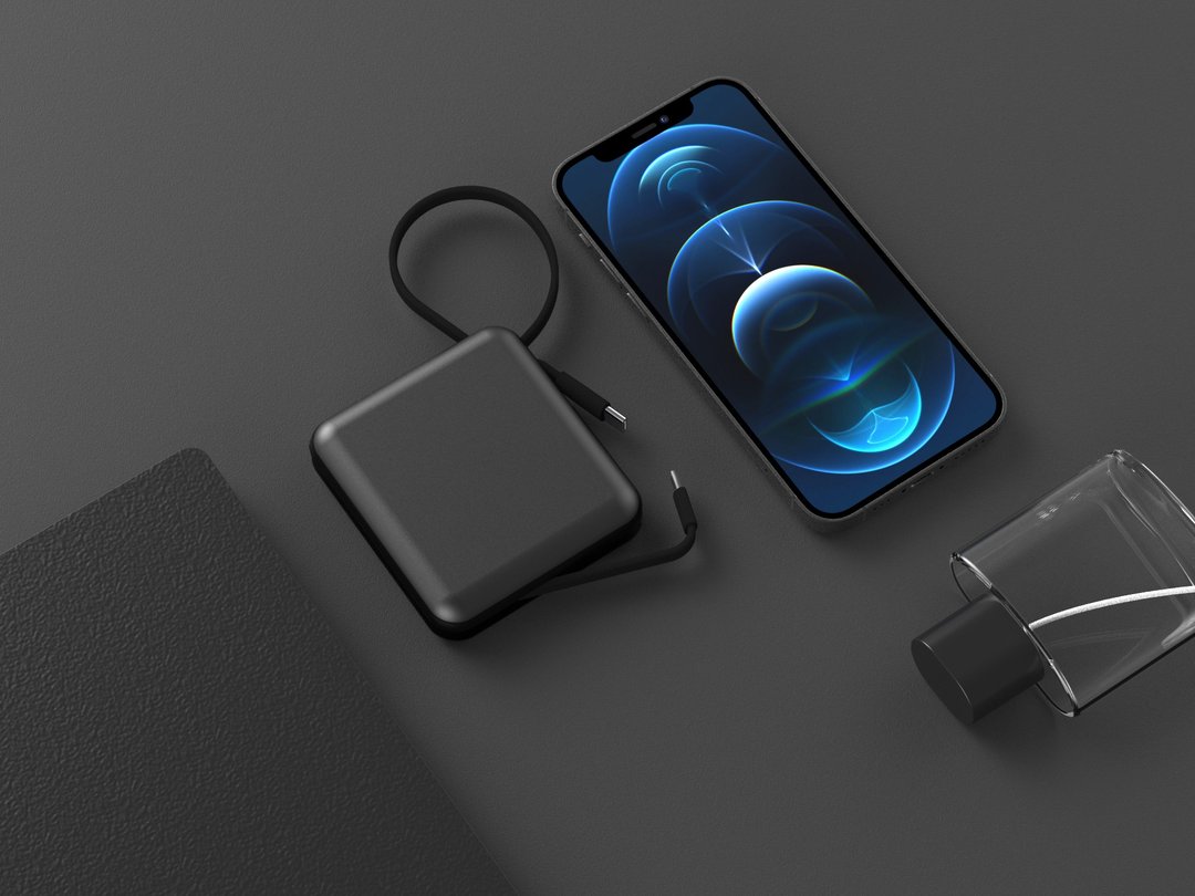 Vinnic 内置PD 快充线 10,000mAh QC 行动电源 - 石墨灰 - 充电宝/传输线 - 塑料 灰色