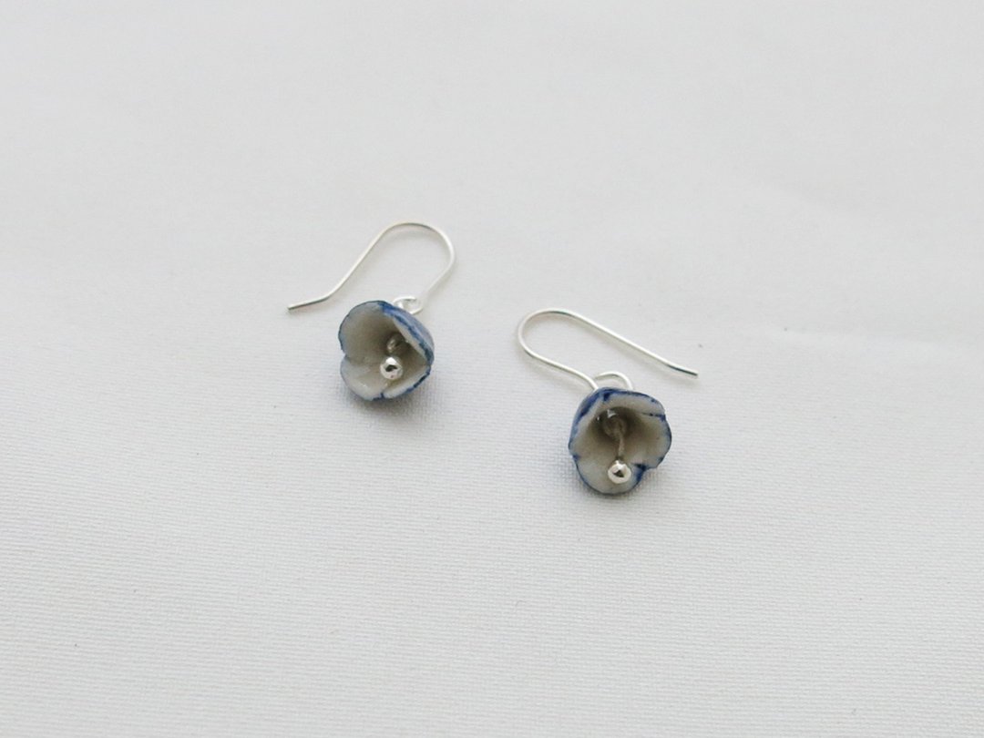 Fleur bleue青花瓷耳环/青花瓷饰品 - 耳环/耳夹 - 瓷 蓝色