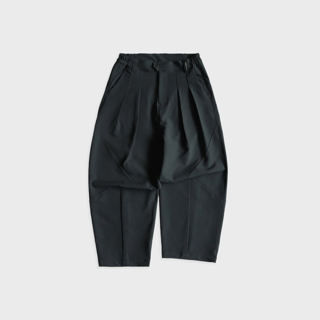 DYCTEAM - RePET Plaid splicing balloon pants (black) - 男士长裤 - 其他材质 黑色