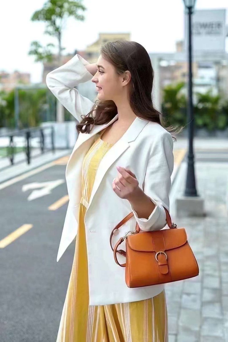 【歲末 7 折】復古手做多夾層真皮斜背包 / 女士手提單肩側背包 - 侧背包/斜挎包 - 真皮 