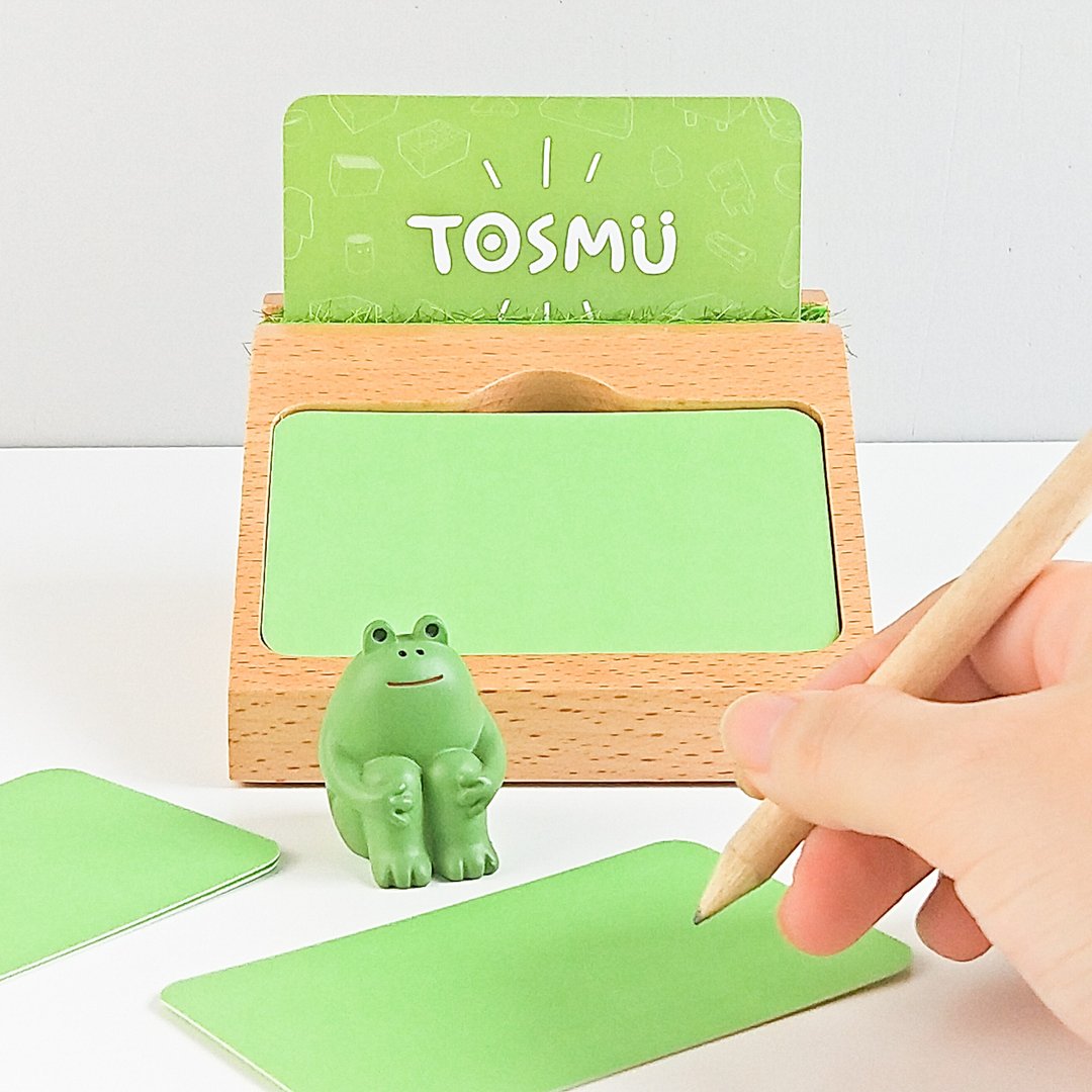 【主管礼物】小草槽名片座 架 办公桌 期末赠品 MEMO 定制 - 卡片/明信片 - 木头 多色