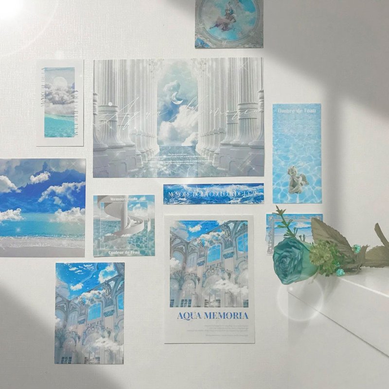 Aqua Memoria 迷你海报套装 - 海报/装饰画/版画 - 纸 蓝色