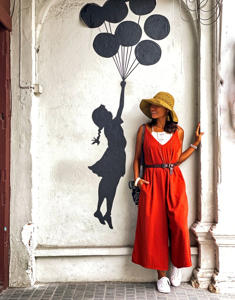 橘色连身裤, 焦橙色连身裤, 夏季连身裤, 棉质连身裤, Jumpsuit - 背带裤/连体裤 - 其他材质 