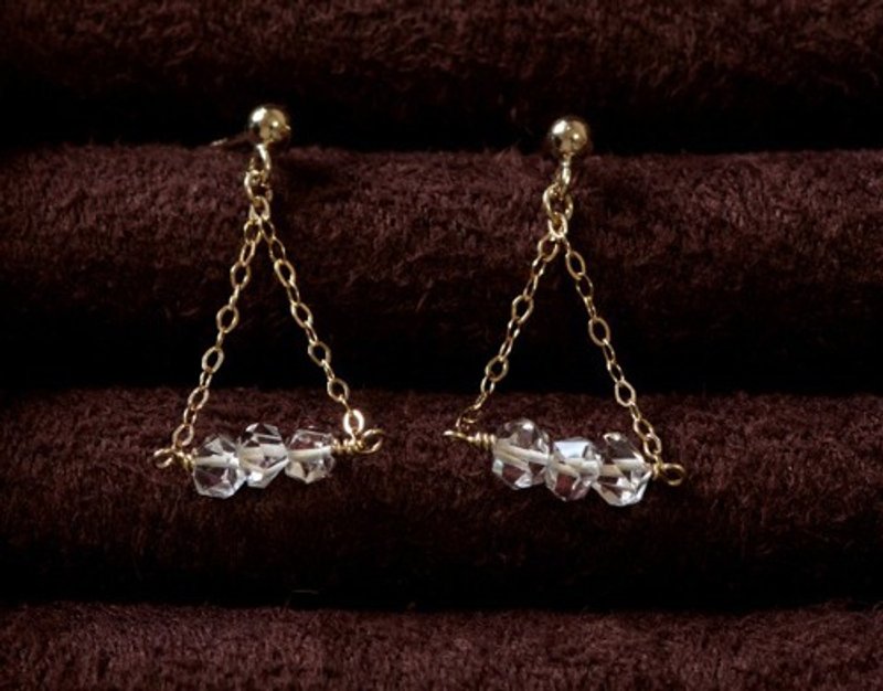 Herkima - Diamond Triangle Earrings - 耳环/耳夹 - 宝石 