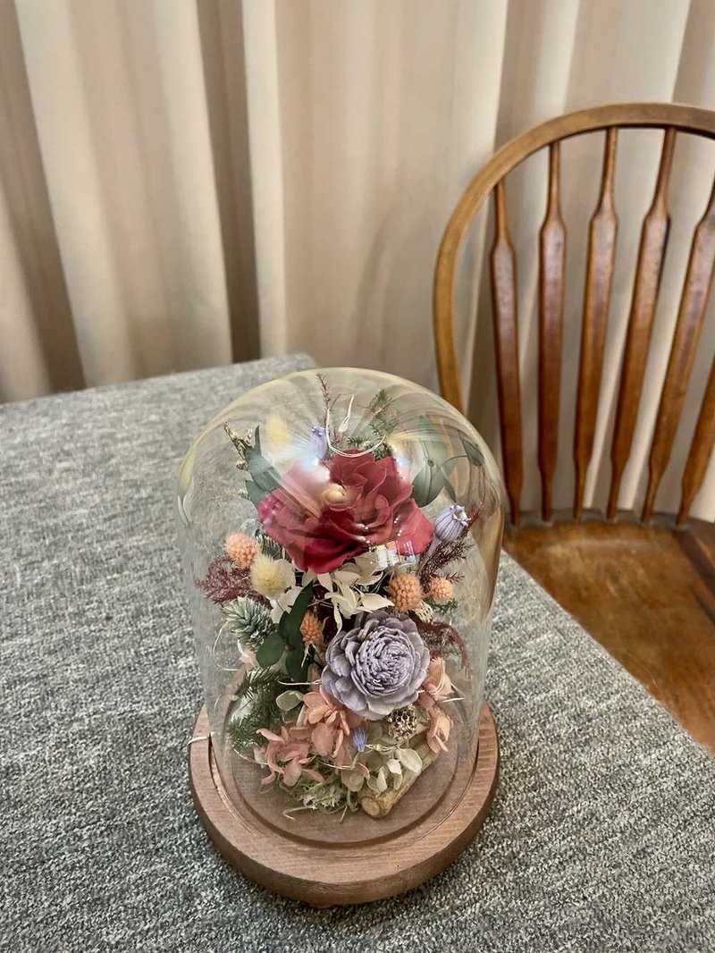 玻璃花罩【秋冬氛围】玻璃花盅 升迁 生日 开幕 新居  圣诞花礼 - 干燥花/捧花 - 植物．花 