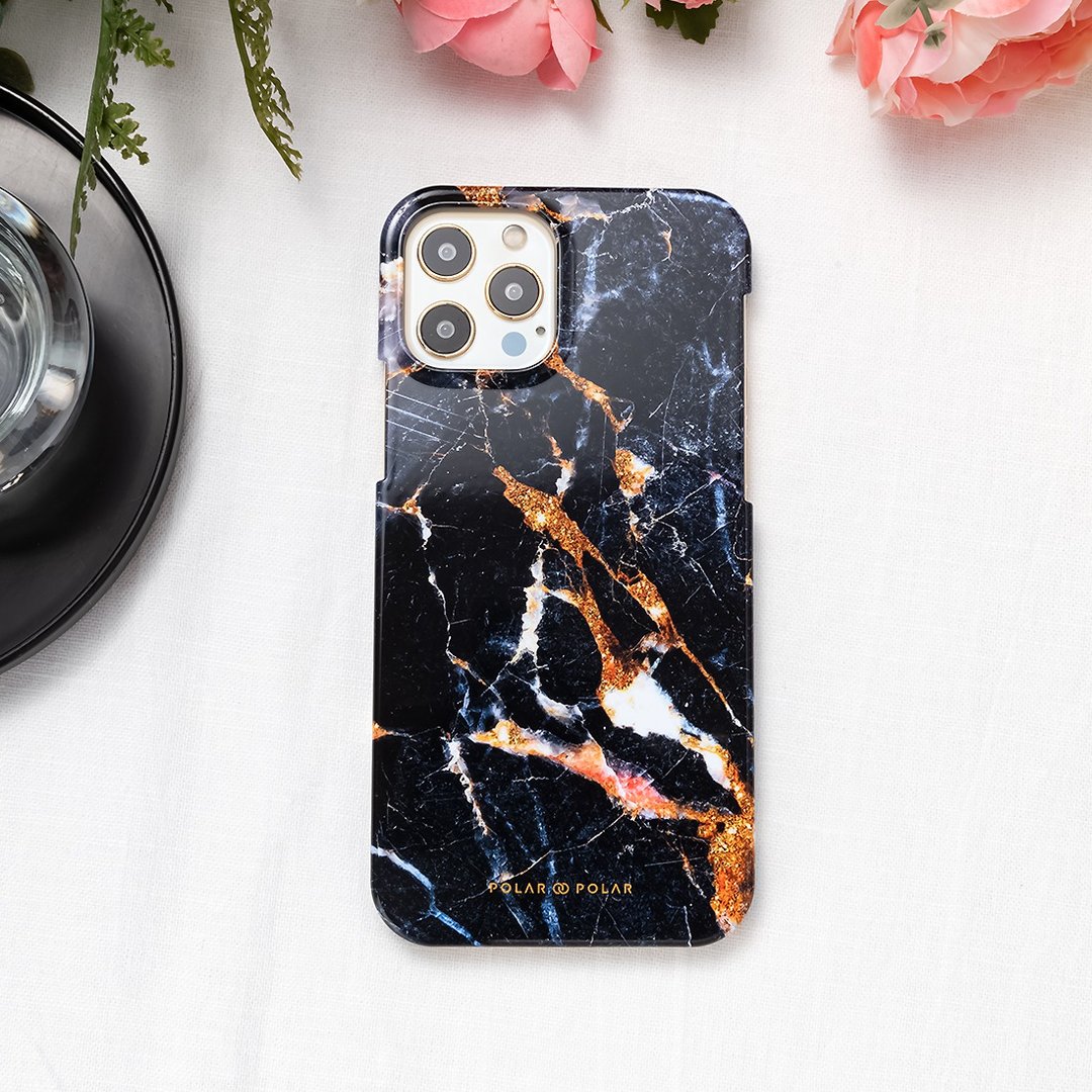 iPhone / Samsung 冬之森林石纹 半包硬壳 手机壳【定制】 - 手机壳/手机套 - 塑料 黑色