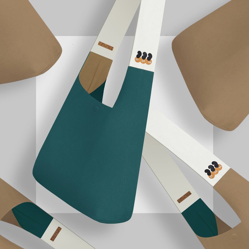 【 出游必备 x 双面可用 】自然卷 x 手感夹心帆布包－青森绿 - 侧背包/斜挎包 - 其他材质 绿色