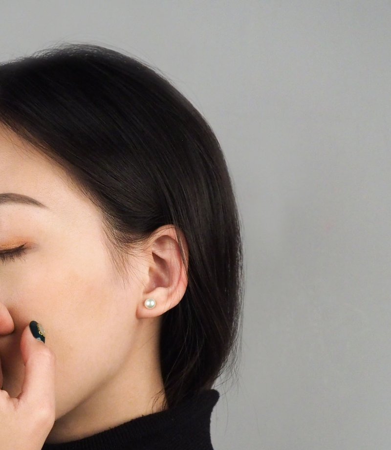 少年 耳环 - Teenage earrings - 耳环/耳夹 - 珍珠 金色