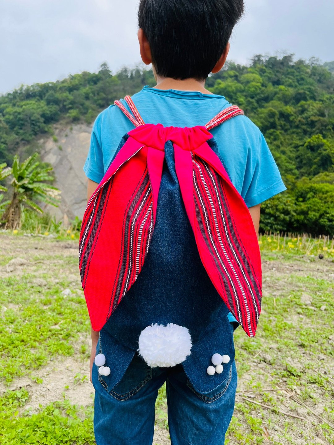 原住民/赛德克族/织布/儿童/兔子束口包 - 束口袋双肩包 - 其他材质 