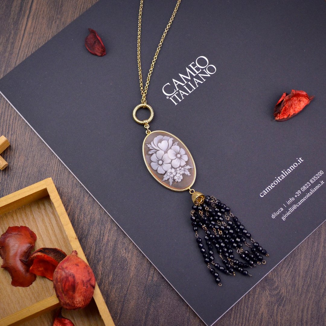 CAMEO 意大利手工贝雕轻珠宝-复古欧风项链-Kafka-CO201 - 项链 - 其他金属 金色