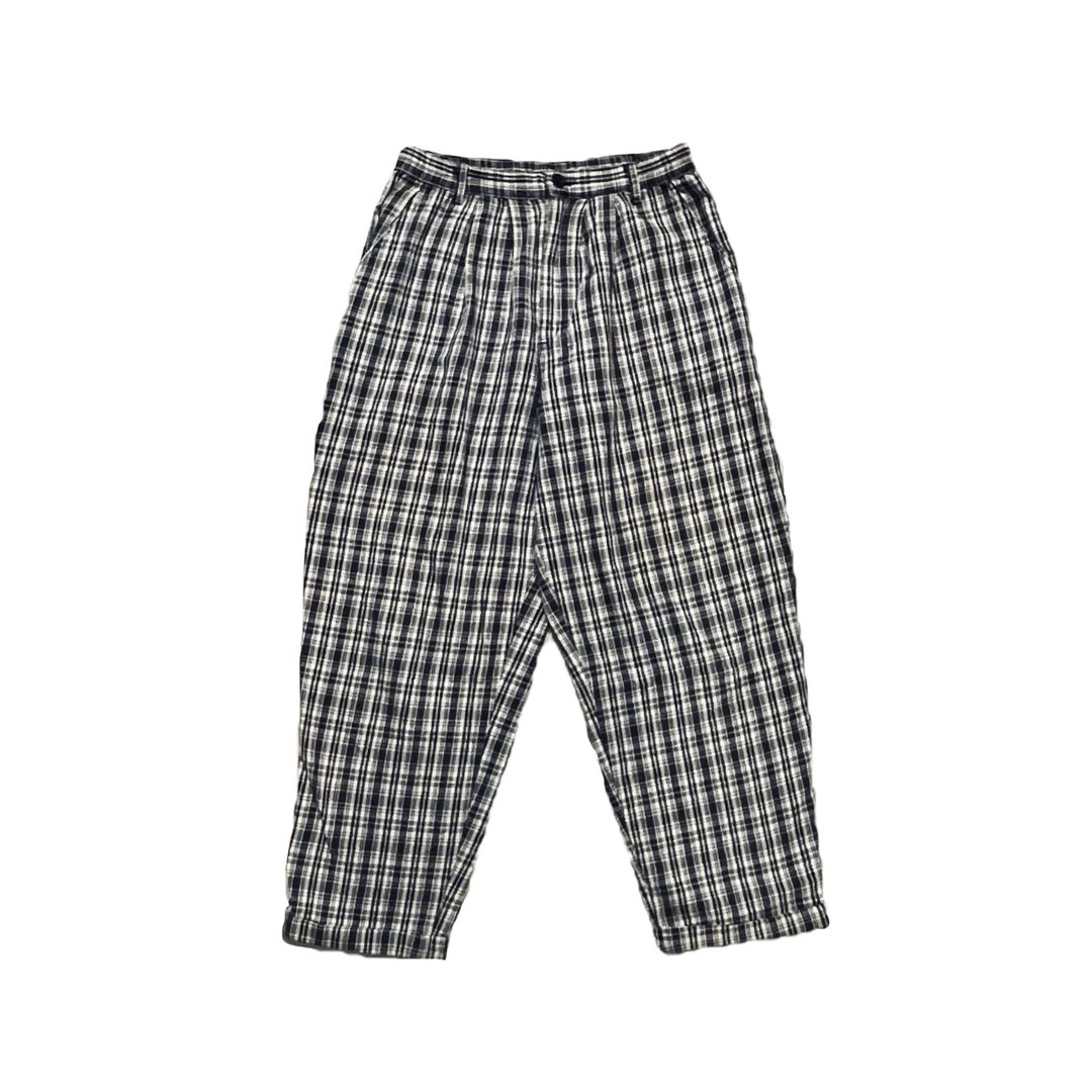 Vintage Japan Plaid Pants 古着日本格纹裤 - 女装长裤 - 棉 黑色