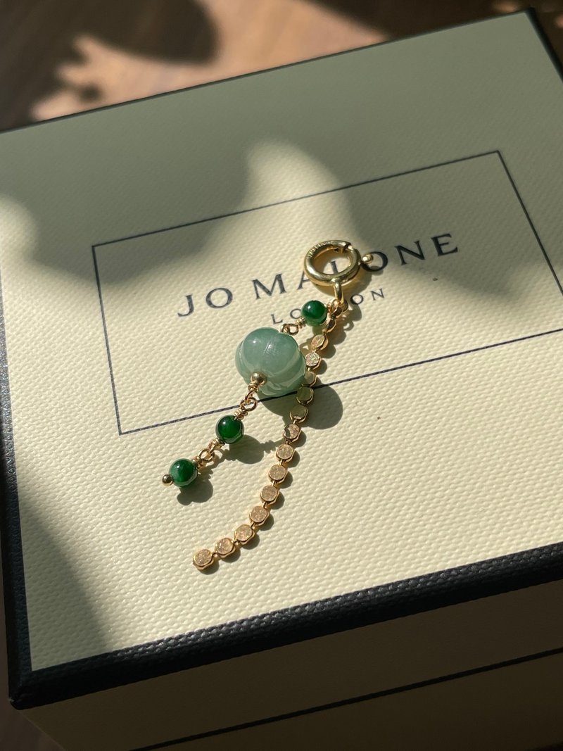 随意扣10//天然翡翠A货 绿翠 美国14KGF配饰 随意扣 - 吊饰 - 玉石 