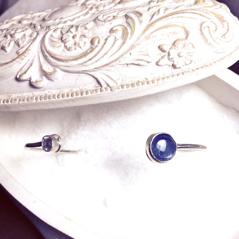 MIH 金工首饰 | 波光粼粼 蓝晶石纯银手环 kyanite sterling silver bangle - 手链/手环 - 其他金属 银色